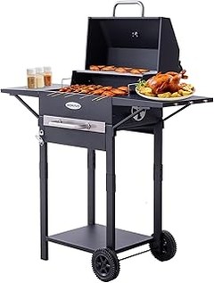 barbacoas de carbón con tapa para patios pequeños