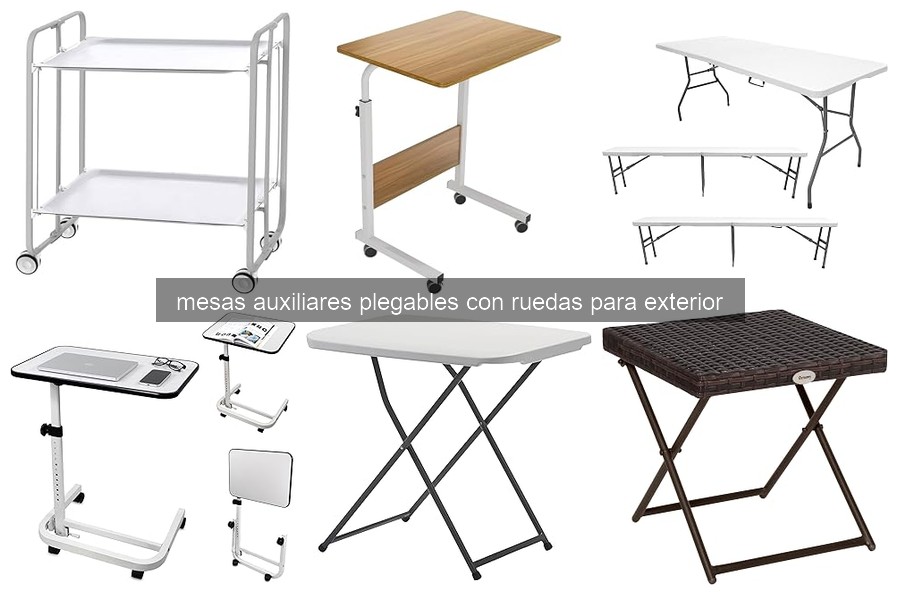 Comparativa de mesas auxiliares plegables con ruedas para exterior