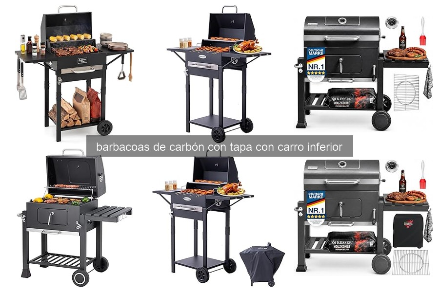 ¿Qué son las barbacoas de carbón con tapa y carro inferior?