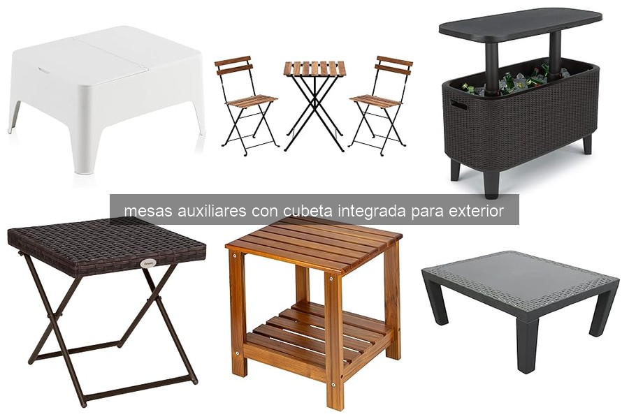 ¿Qué son las mesas auxiliares con cubeta integrada para exterior?